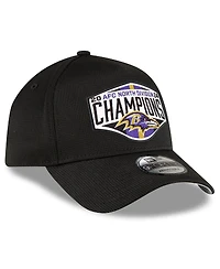 New Era Men's Black Baltimore Ravens 2024 Afc North Division Champions Locker Room 9FORTY Adjustable Hat