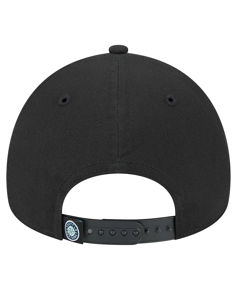 New Era Men's Black Seattle Mariners 9FORTY A-Frame Adjustable Hat