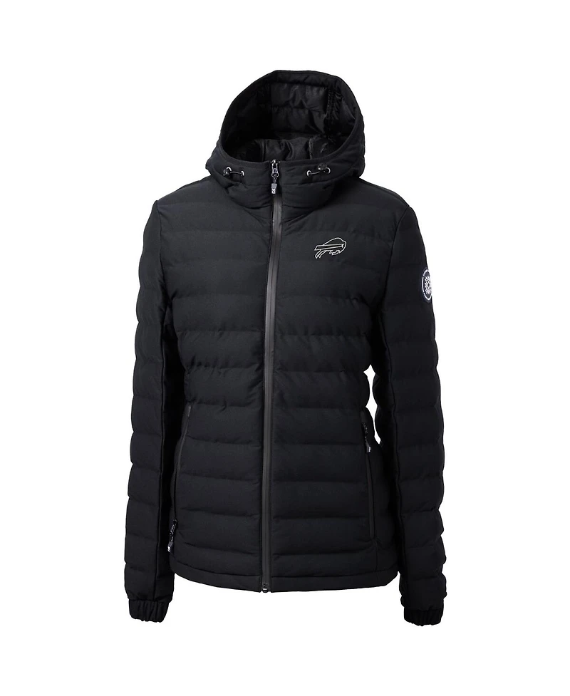Cutter & Buck Women's Black Buffalo Bills Mission Ridge Eco Insulated Full-Zip Hoodie Puffer Jacket