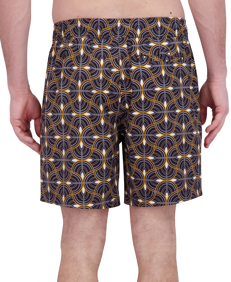 Robert Graham Men's Drew Floral Print Drawstring 7" Swim Trunks