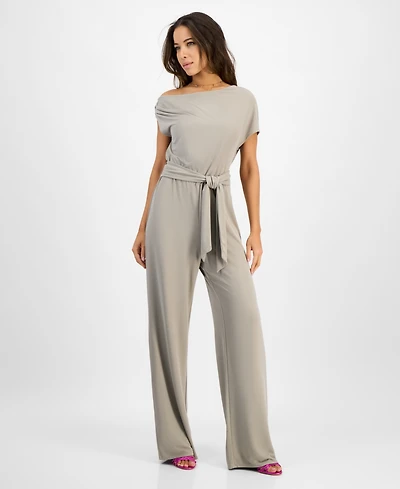 Guess Women's Rumi One-Shoulder Tie-Waist Jumpsuit