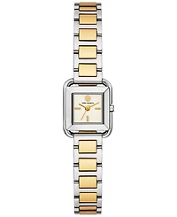 Tory Burch Women's The Kira Square Two-Tone Stainless Steel Bracelet Watch 18mm