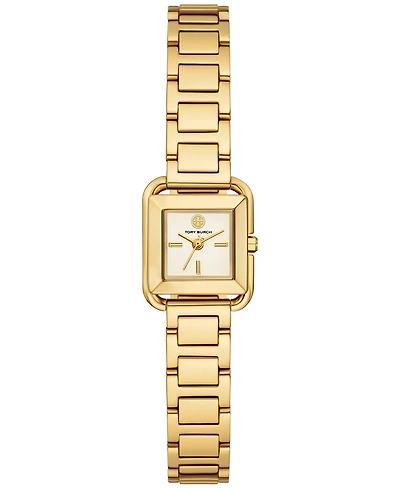 Tory Burch Women's The Kira Square Gold-Tone Stainless Steel Bracelet Watch 18mm