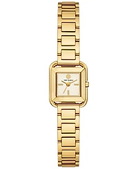 Tory Burch Women's The Kira Square Gold-Tone Stainless Steel Bracelet Watch 18mm