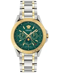 Versace Men's Swiss V-Galaxy Moonphase Two-Tone Stainless Steel Bracelet Watch 43mm