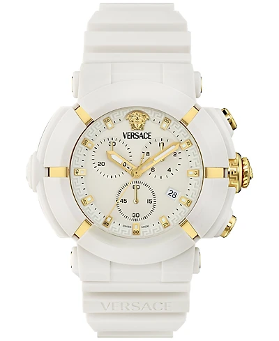 Versace Men's Swiss Chronograph Real Active White Tpu Strap Watch 45mm