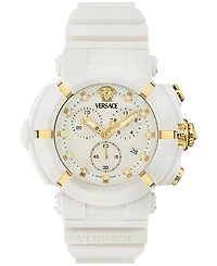 Versace Men's Swiss Chronograph Real Active White Tpu Strap Watch 45mm