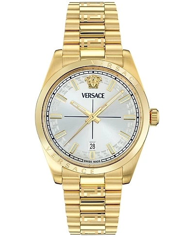Versace Men's Swiss Millenyium Gold Ion Plated Bracelet Watch 40mm