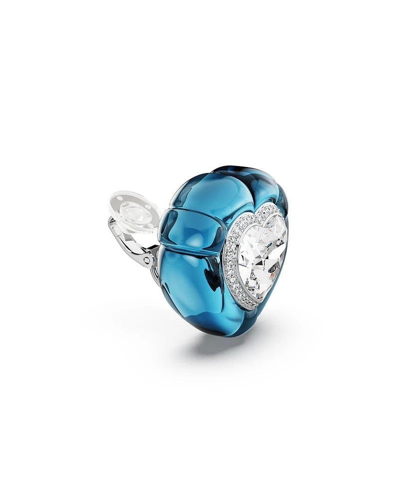 Swarovski Dulcis Rhodium Plated Heart Clip-On Earrings