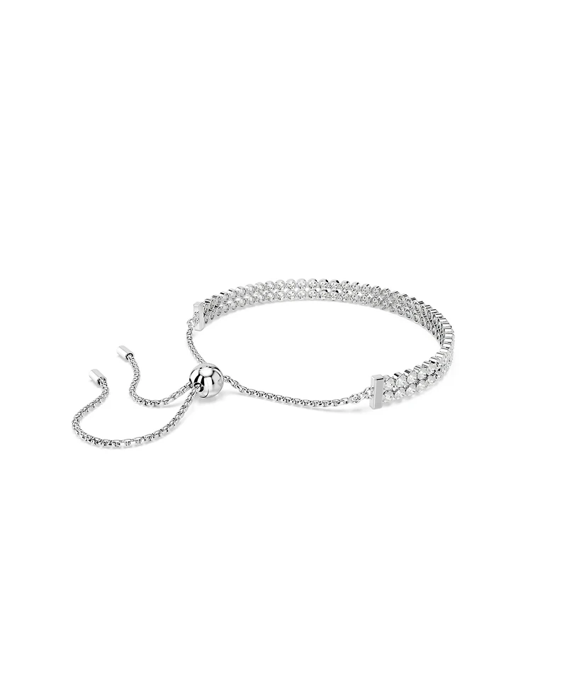 Swarovski Matrix Round Cut White Rhodium Plated Tennis Bracelet