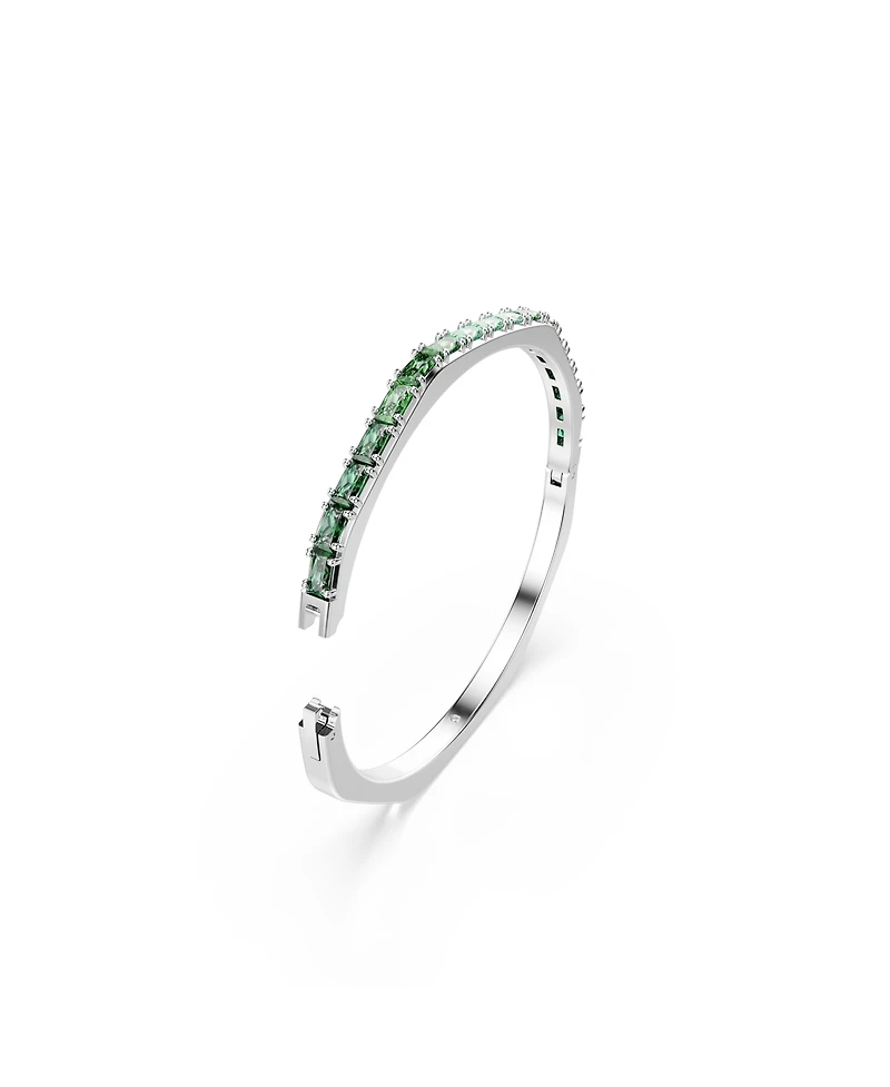 Swarovski Matrix Baguette Cut Rhodium Plated Bangle Bracelet