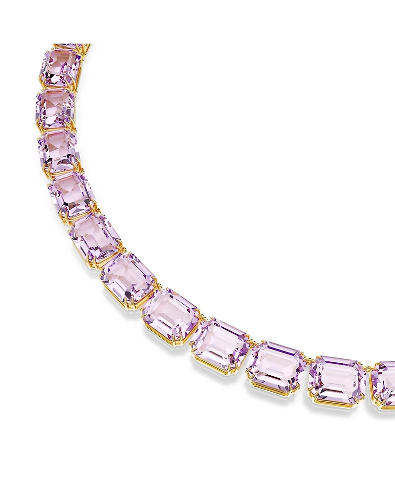 Swarovski Millenia Octagon Cut Purple Gold-Tone Plated Tennis Necklace