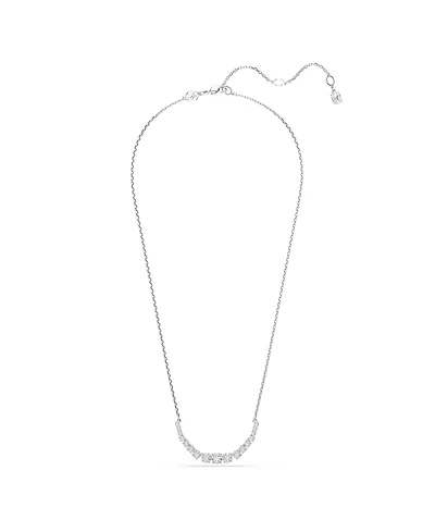 Swarovski Matrix Gradient of Round Cut White Rhodium Plated Necklace