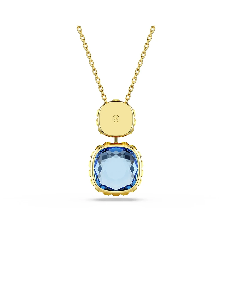 Swarovski Chroma Cushion Cut Multicolored Gold-Tone Plated Pendant Necklace