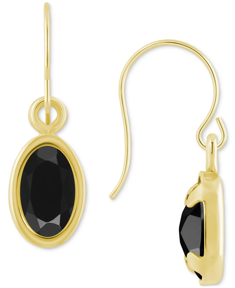 Macy's Oval Gemstone Drop Earrings 10k Yellow Gold or White