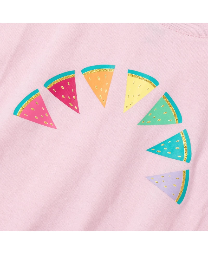 Lands' End Girls Short Sleeve Side Tie Graphic Tee
