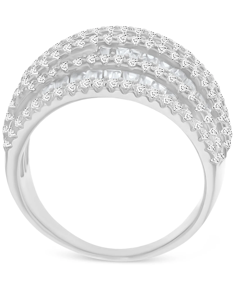 Mixed Cubic Zirconia Multi-Row Ring (4-3/4 ct. t.w.) in 14k Gold over Sterling Silver