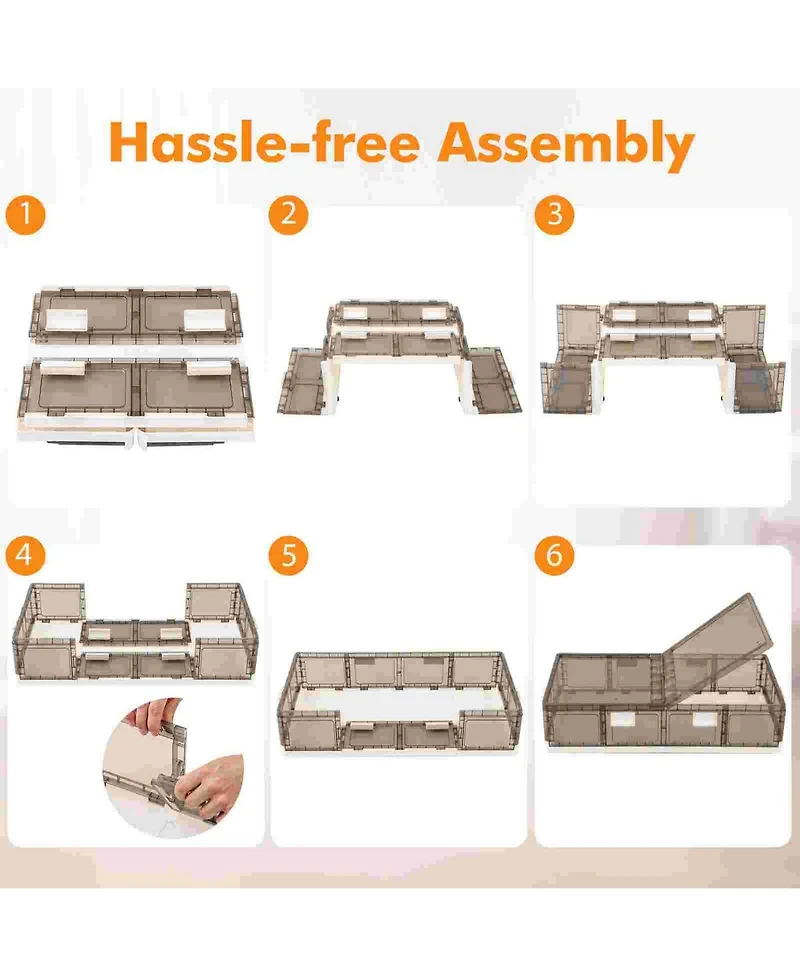 Pack 26.5 Gal Under Bed Storage Containers with Wheels Double Opening Lids