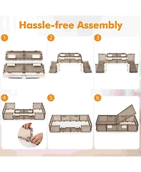 Pack 26.5 Gal Under Bed Storage Containers with Wheels Double Opening Lids