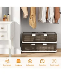 Pack 26.5 Gal Under Bed Storage Containers with Wheels Double Opening Lids