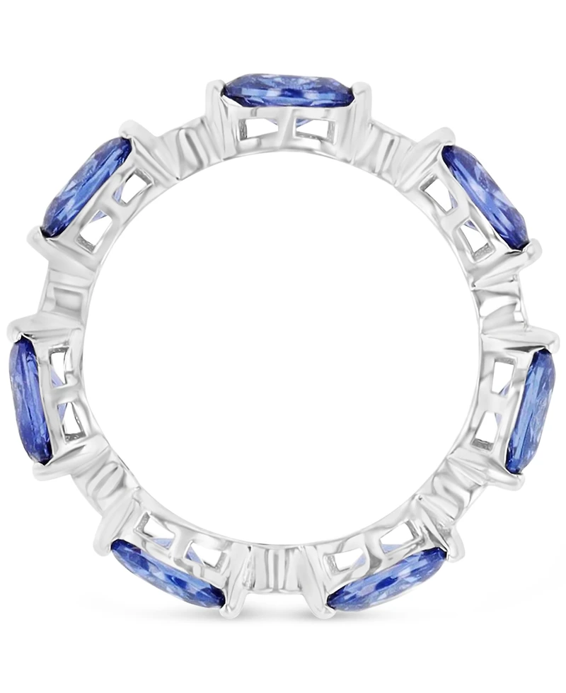Blue & White Cubic Zirconia Band Ring (5-7/8 ct. t.w.) Sterling Silver