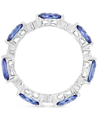 Blue & White Cubic Zirconia Band Ring (5-7/8 ct. t.w.) Sterling Silver