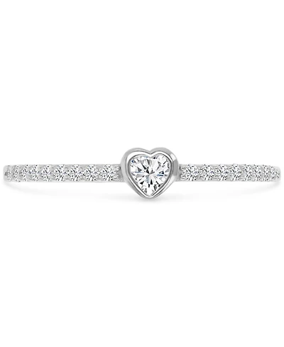 Cubic Zirconia Heart Accent Ring (1/2 ct. t.w.) Sterling Silver