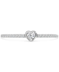Cubic Zirconia Heart Accent Ring (1/2 ct. t.w.) Sterling Silver