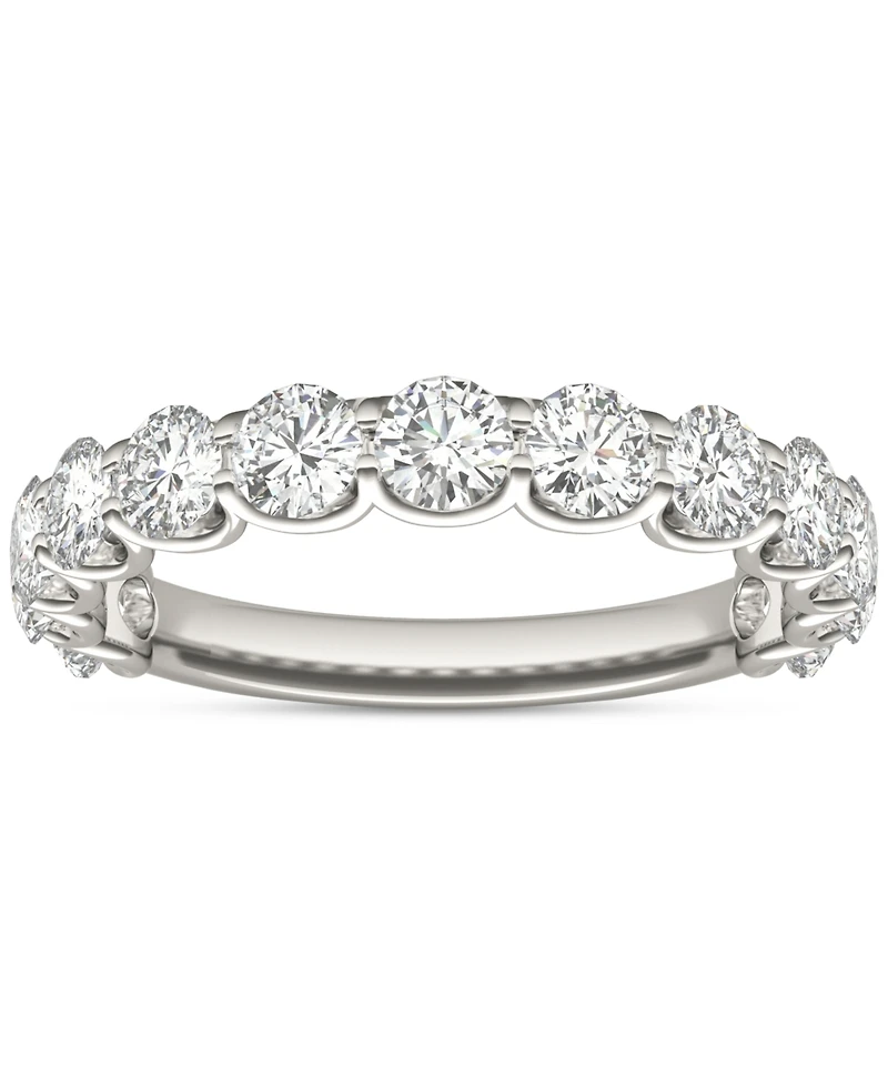 Charles & Colvard Moissanite Trellis Set Wedding Band (1-1/2 ct. t.w) in 14k White Gold