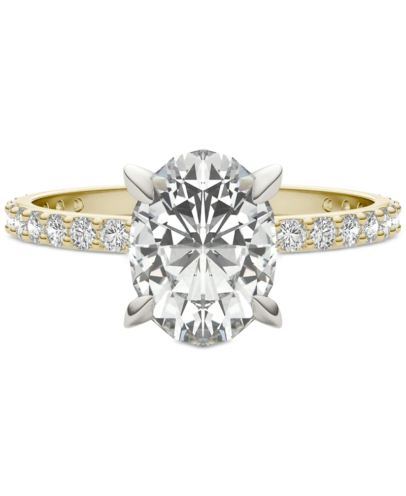 Charles & Colvard Moissanite Classic Basket Solitaire Engagement Ring (2-1/2 ct. t.w.) Two-Tone 14k Gold
