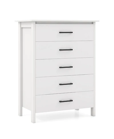 Modern 5-Drawer Chest Dresser for Bedroom or Entryway Storage and Organization
