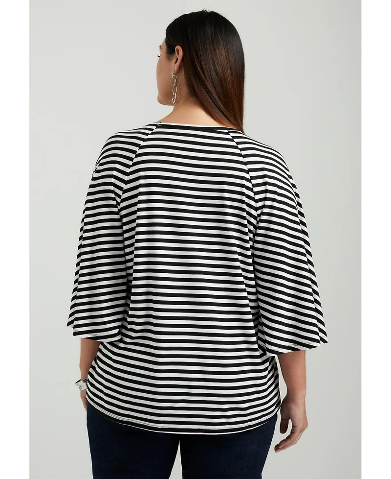 June + Vie Women's June + Vie Flared Raglan Sleeve Breton Tee