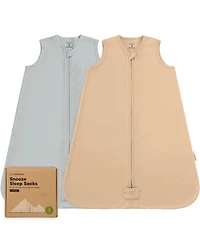 KeaBabies 2-Pack Snooze Baby Sleep Sacks, Cotton Wearable Blanket, Soft Toddler Sleeping Bag, Smooth Zipper