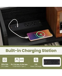 Computer Desk with Power Outlets, Usb Ports, and Type-c for Convenient Charging and Workspace Organization