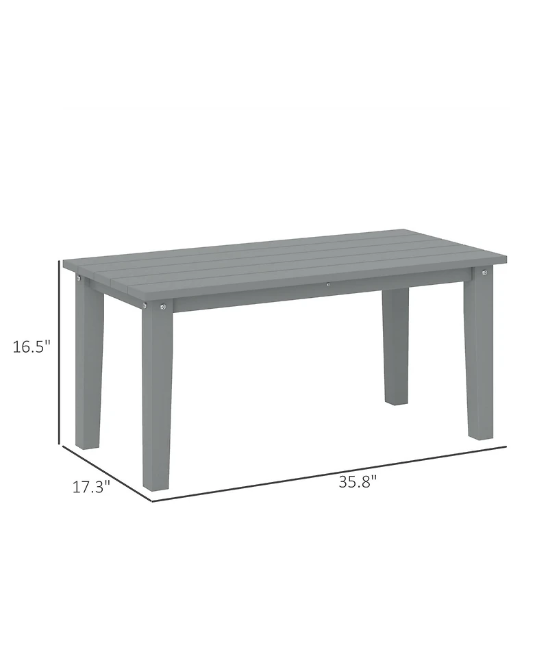 Outsunny Hdpe Outdoor Table, Recgle Slatted Patio
