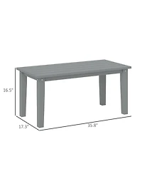 Outsunny Hdpe Outdoor Table, Recgle Slatted Patio
