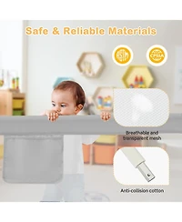 Toddler Bedrail with Side Pocket and 24 Adjustable Heights