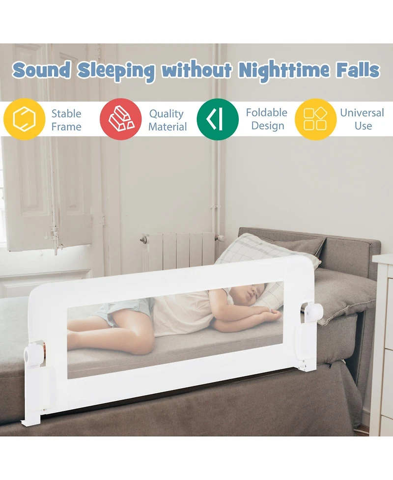 Foldable Bed Rail Swing Down Baby Bed Guard Rail
