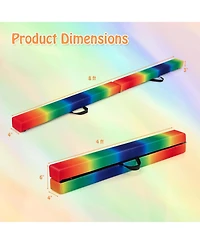 8 Ft Folding Gymnastic Beam with Anti-slip Base Pine Wood Frame Carrying Handle