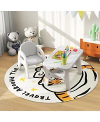 Kids Activity Table and Chair Set with Montessori Toys for Preschool Kindergarten Learning Fun