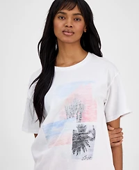 Boss Orange Women's Cotton Crewneck Graphic-Print T-Shirt