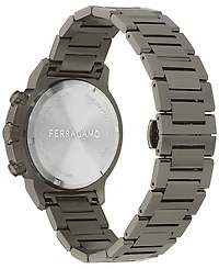 Ferragamo Men's Swiss Chronograph Sport Gunmetal Ion Plated Bracelet Watch 44mm