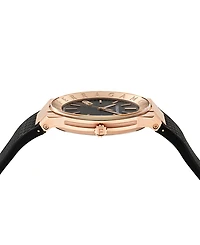 Ferragamo Men's Swiss Black Polyurethane Strap Watch 41mm