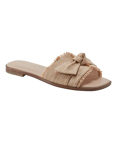 Marc Fisher Women's Fineya Bow Flat Slide Sandals