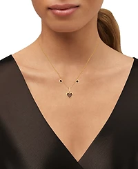 Amethyst (3/4 ct. t.w.) & Diamond Accent Triple Heart 18" Pendant Necklace in 14k Gold-Plated Sterling Silver