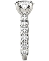Charles & Colvard Moissanite Solitaire Trellis-Set Side Stone Ring (3-3/4 ct. t.w.) 14k White Gold