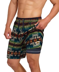 Pendleton Men's Printed 7" Packable Swim Trunk