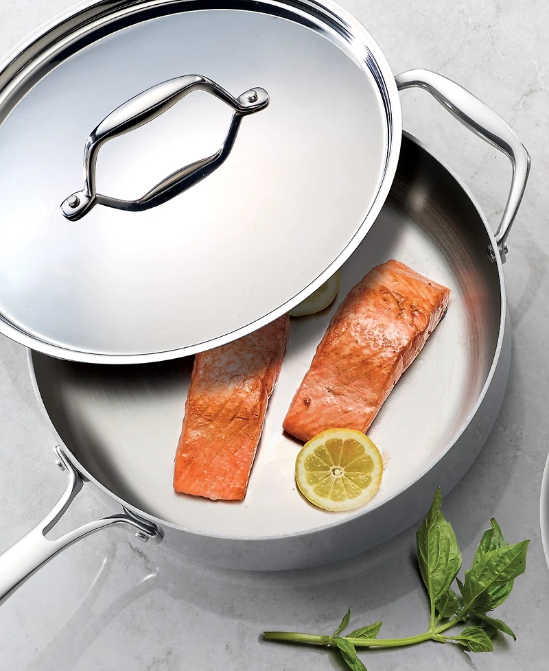 Tramontina Signature 6-Quart Tri-Ply Clad Stainless Steel Saute Pan with Lid