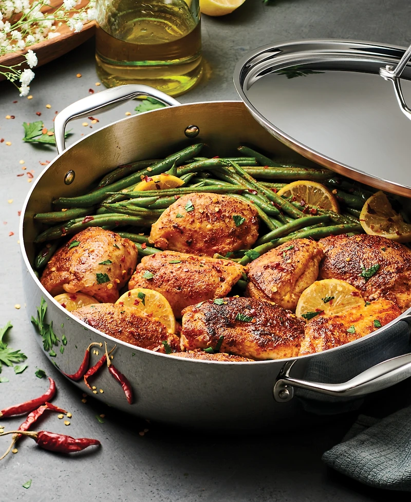 Tramontina Signature Tri-Ply Clad Stainless Steel 6-Quart Braiser Pan with Lid