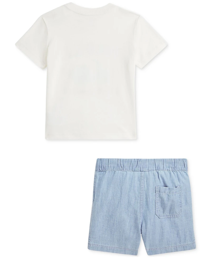 Polo Ralph Lauren Baby Boys Jersey Tee & Chambray Short Set
